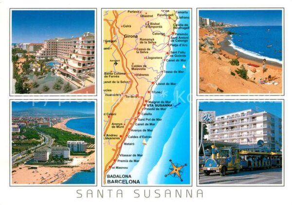 Santa Susanna Hotels Touristenbahn Strand Landkarte K