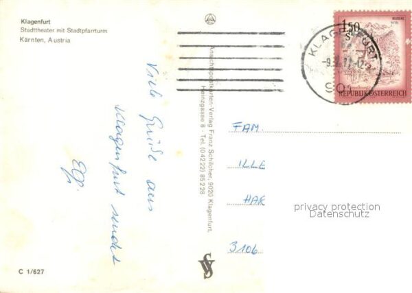 Klagenfurt Woerthersee Stadttheater mit Stadtpfarrturm – Bild 2