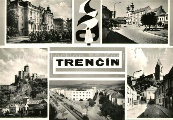 Trencin Trentschinteplitz Teilansichten Innenstadt Gebäude Burg K
