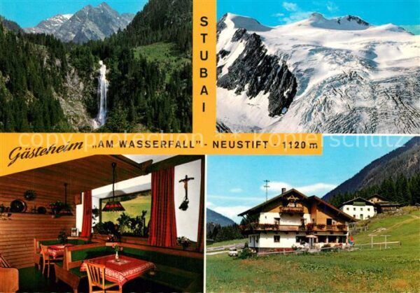 Neustift Stubaital Tirol Gästeheim am Wasserfall Gebirgspanorama