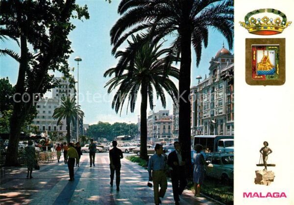 Malaga Andalucia Paseo del Parque y Plaza de la Marina W