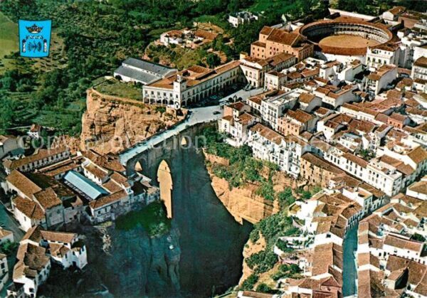 Ronda Andalucia Puente y Plaza de toros vista aerea