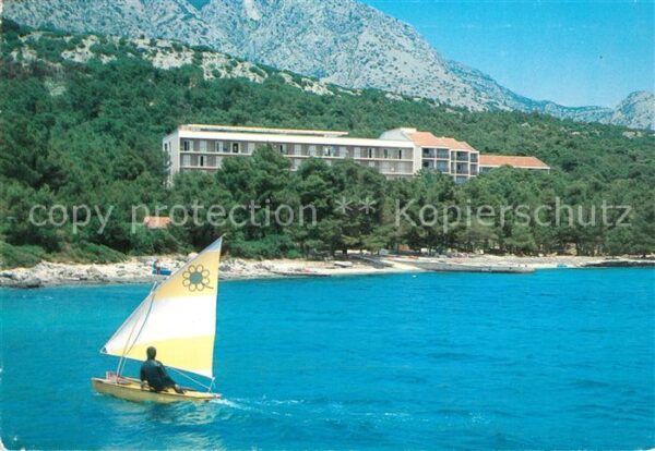 Orebic Hotel Rathaneum Strand Segelboot Ansich
