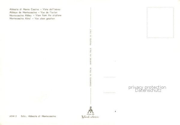 Monte Cassino Abbazia Abtei Kloster Fliegeraufnahme – Bild 2