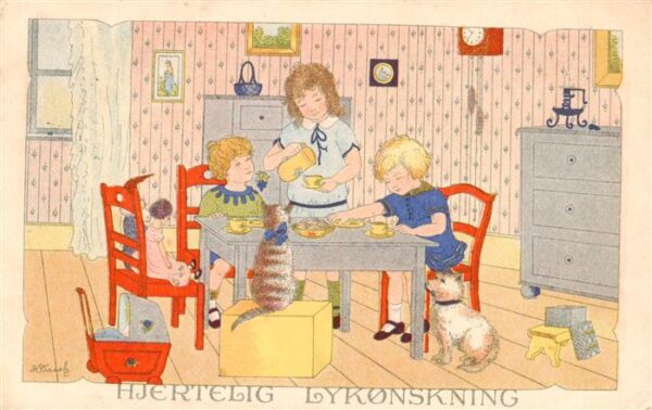 Daenemark DK Kinder Hund Katze Kinderwagen