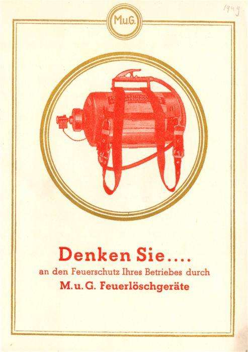 Feuerwehr Fire-Brigade Pompiers Bomberos M.u.G Feuerloeschgeraete