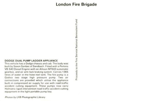 Feuerwehr Fire-Brigade Pompiers Bomberos London Fire Brigade – Bild 2