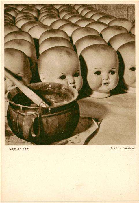 Puppe Doll Poupee Kinderspielzeug Kopf an Kopf  Phot.H.v.Stwolinski