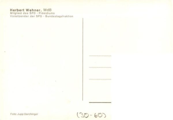 Politik Politics Politique Herbert wehner MdB SPD Foto Jupp Darchinger – Bild 2