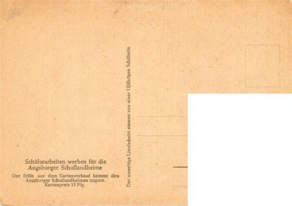 Scherenschnitt-AK Schattenbildkarte Shadowbolt Augsburger Schullandheime – Bild 2
