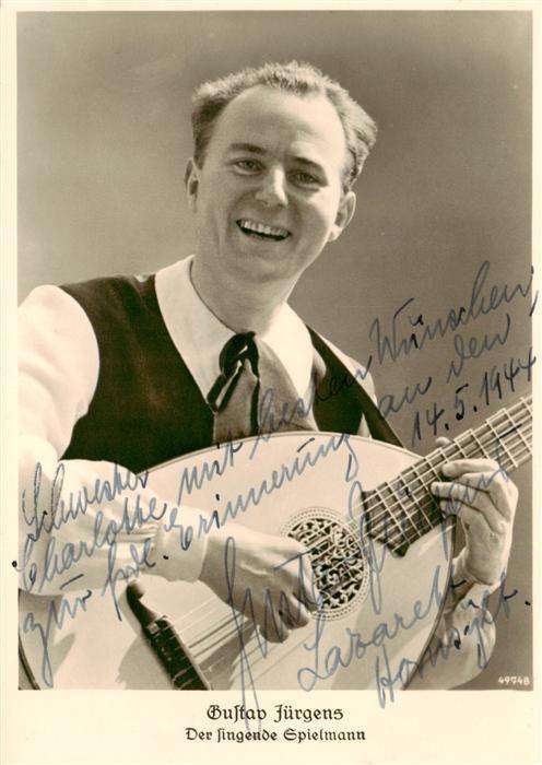 Mandoline-- Gustav Juergens Autogramm