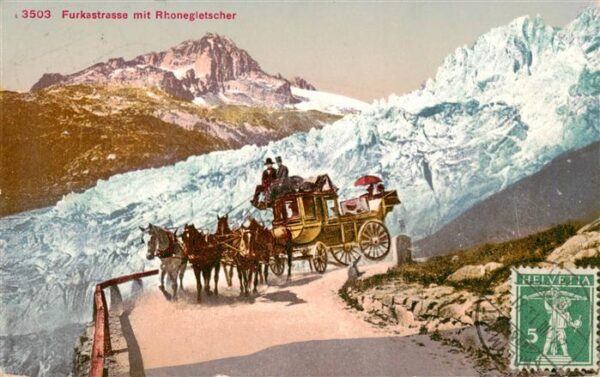 Postkutsche Furkastrasse Rhonegletscher