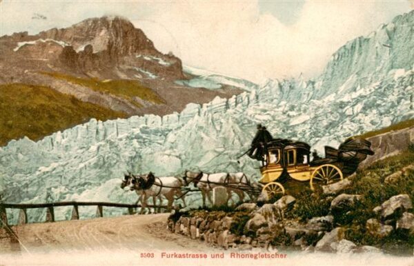 Postkutsche Furkastrasse Rhonegletscher