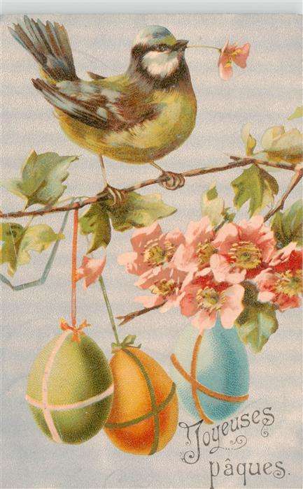 Ostern Easter Paques Pasqua Vogel Eier Litho