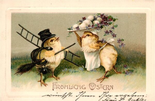 Vermenschlicht Kueken Ostern