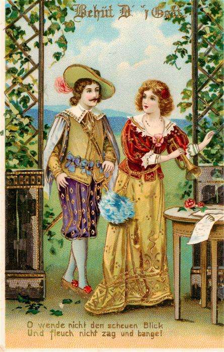 Trompeter von Saeckingen Scheffel Behuet Dich Gott Litho