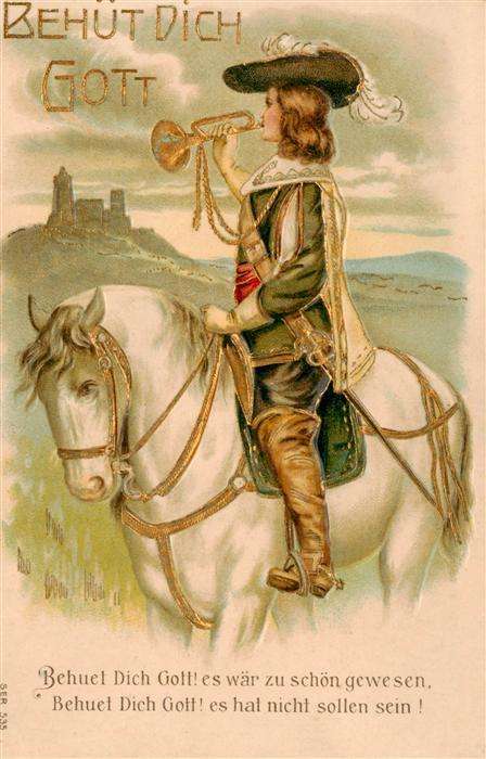 Trompeter von Saeckingen Scheffel Behuet Dich Gott Litho