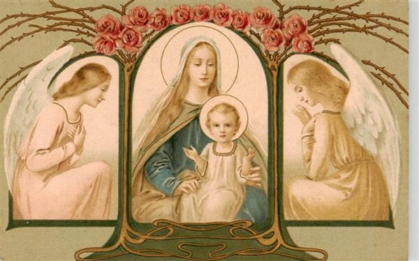 Maria  Christliches Christianity Religion Weihnachten Neujahr Engeln