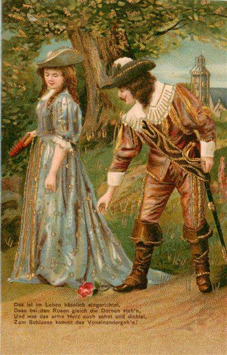 Trompeter von Saeckingen Scheffel Frau Trompeter Blume Litho