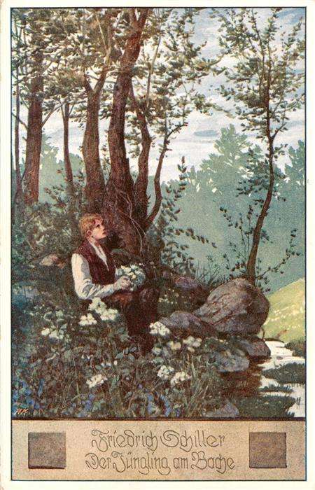 Verlag B.K.W.I. Nr. Nr. 962-6 Friedrich Schiller Der Juengling am Bach
