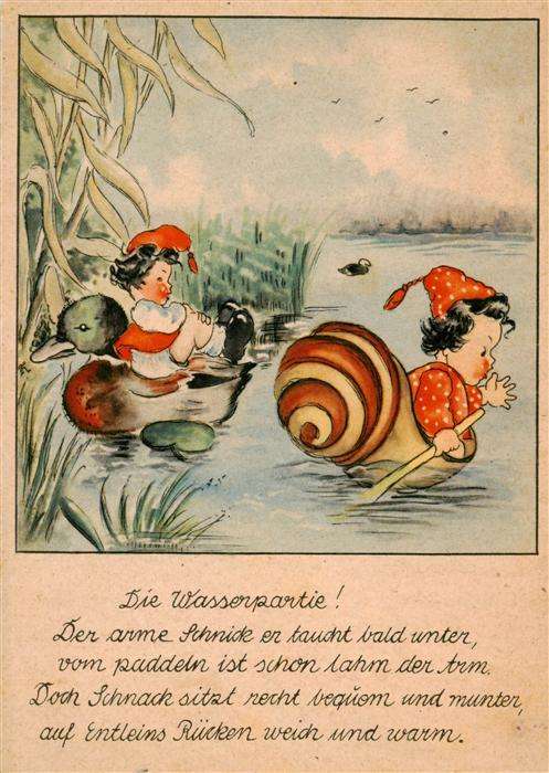 Zwerge Dwarfs Nains Die Wasserpartie