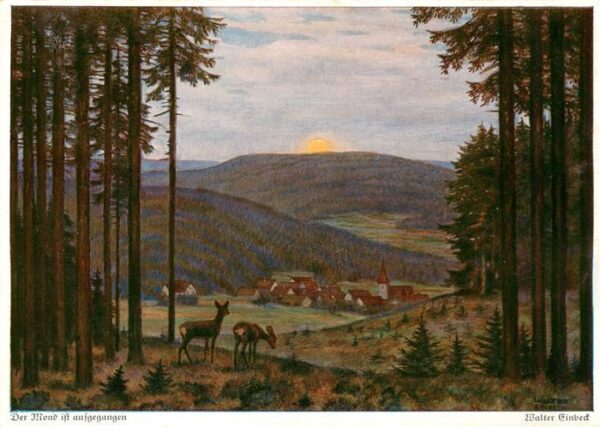 Walter E. Kuenstlerkarte Der Mond ist aufgegengen