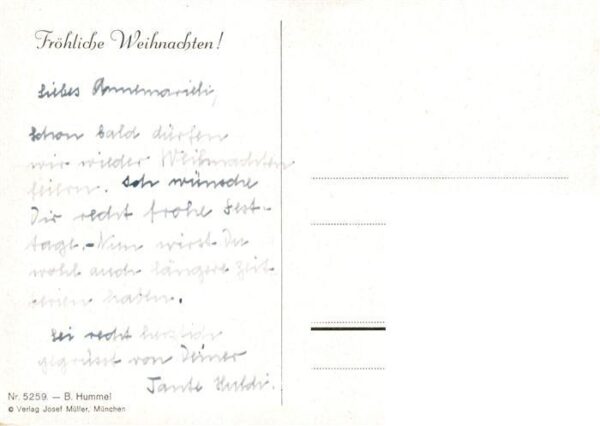 Hummel Kuenstler-AK-Nr. Nr. 5259 Josef Mueller O Du Froehliche O du selige Engel – Bild 2