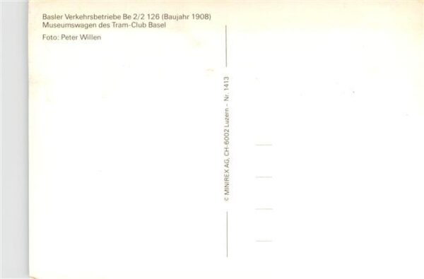 Strassenbahn Tramway-- Basler Verkehrsbetribe Be 2/2 126 – Bild 2
