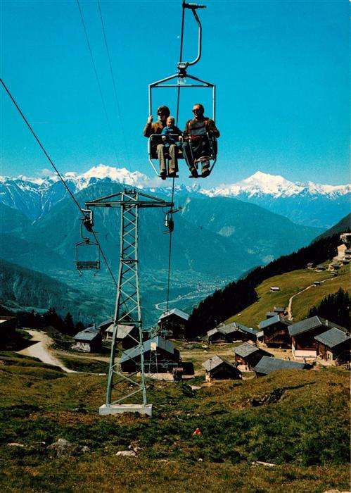 Sessellift Chairlift Telesiege Bettmeralp Alphubel Dom Matterhorn Weisshorn