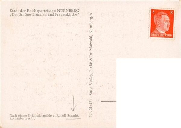 Schacht Rudolf Kuenstlerkarte Nuernberg Der Schoene Brunnen Frauenkirche – Bild 2