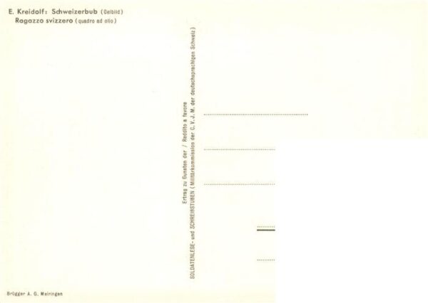 Kreidolf E. Kuenstlerkarte Schweizerbub oelbild – Bild 2