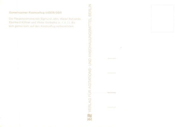 Raumfahrt Space Spatial Kosmosflug UdssR/DDR Waleri Bykowski Sigmund Joehn – Bild 2