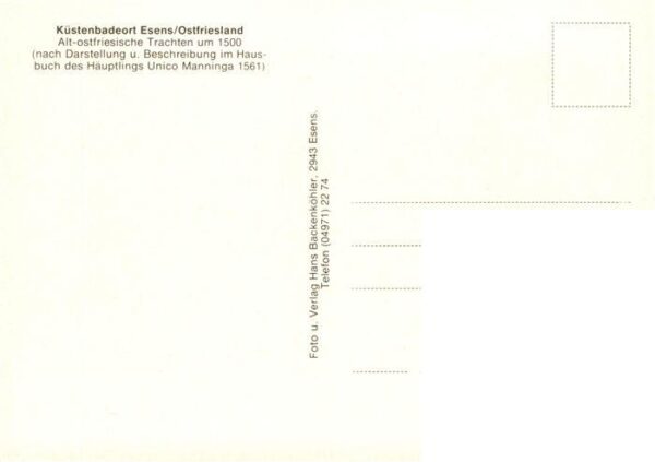 Trachten Kuestenbadeort Esens Ostfriesland Alt-ostfriesische Trachten – Bild 2