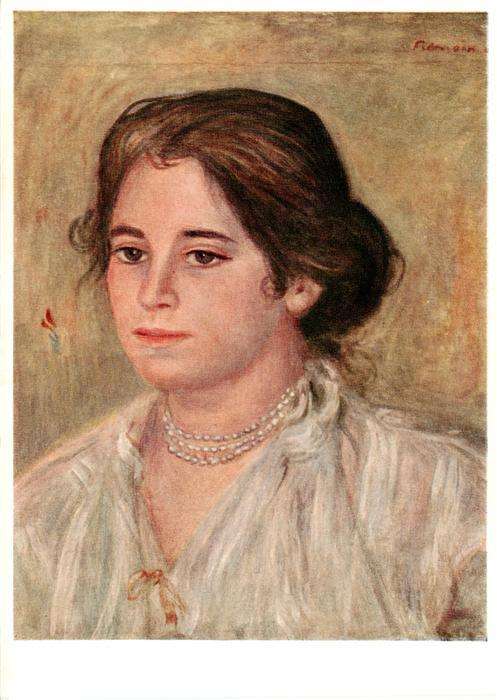 Renoir Pierre-Auguste Kuenstlerkarte Gabrielle au collier