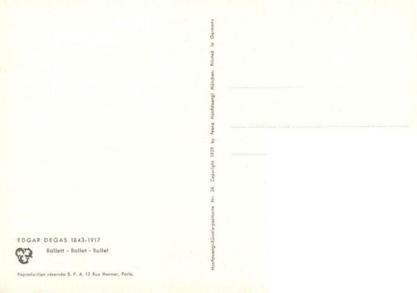 Degas Edgar Kuenstlerkarte Ballett – Bild 2