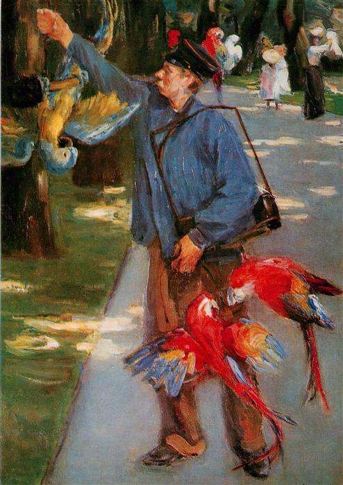 Liebermann Max Kuenstlerkarte Papageienmann 1902