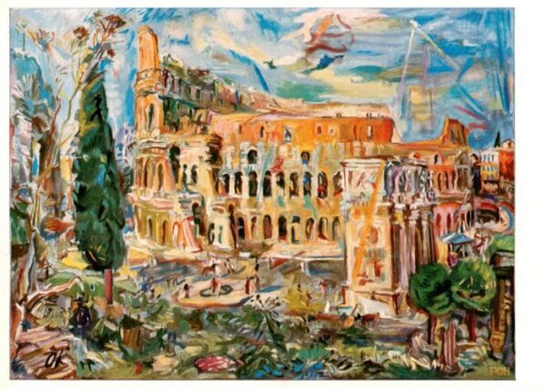 Kokoschka Otto Kuenstlerkarte Rom Das Kolosseum 1924