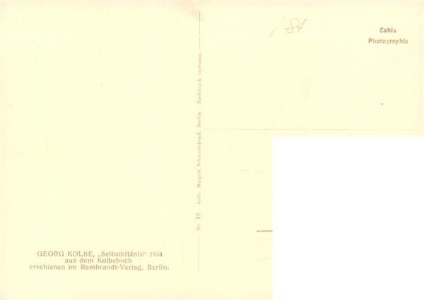 Kolbe Georg Skulpturen Selbstbildnis 1934 – Bild 2