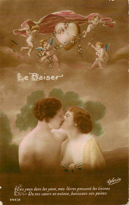 Foto Gloria Nr. Nr. 265/2 Le Baiser Der Kuss Liebes Paar Engeln