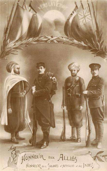Militaria France sonstiges Honneur aux Allies Soldaten Jndes