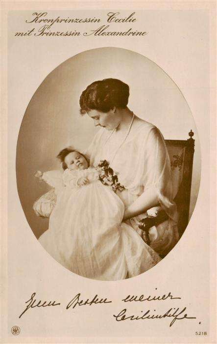 Adel  Noble Kronprinzessin Cesilie Prinzessin Alexandrine