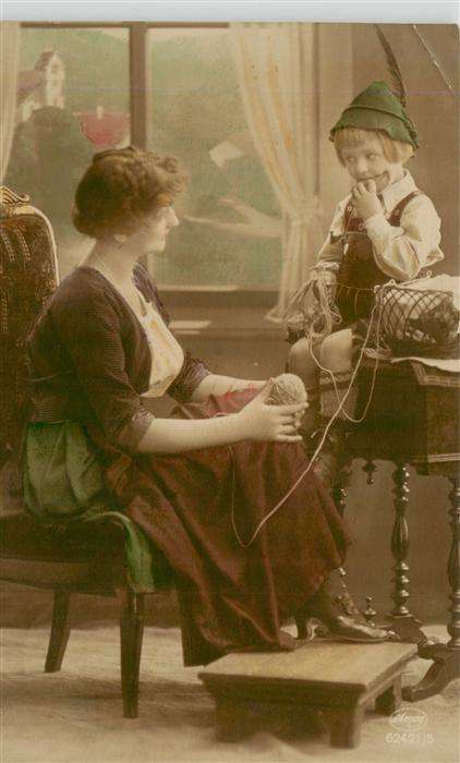 Foto Amag Nr. Nr. 62421/5 Frau Kind Wolle