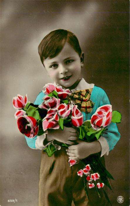 Foto NPG Nr. Nr.  659/1 Kind Blumen