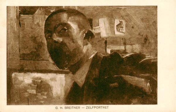 Breitner G.H. Kuenstlerkarte Zelfportret