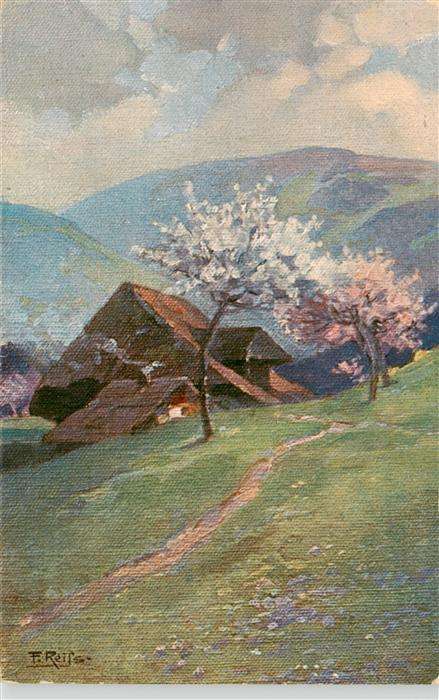 Reiss Fritz Schwarzwaldkuenstler Fruehling im Schwarzwald
