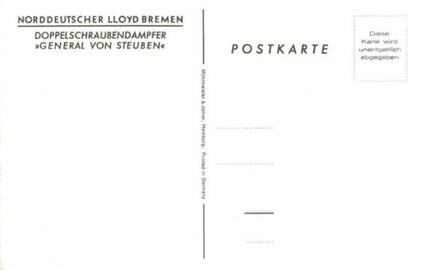 Dampfer Oceanliner Norddeutscher Lloyd Bremen General von Streuben – Bild 2