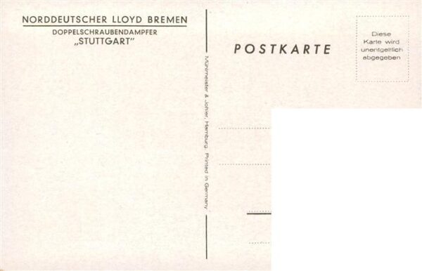 Dampfer Oceanliner Norddeutscher Lloyd Bremen Stuttgart – Bild 2