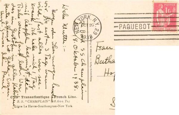 Dampfer Oceanliner C G Transatlantique French Line S.S. Champlain – Bild 2