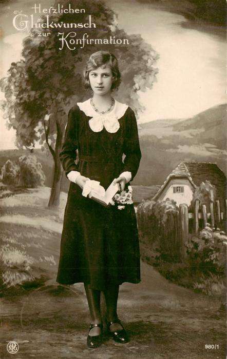 Foto NPG Nr. Nr. 980/1 Konfirmation Maedchen