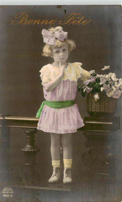 Foto RLK Nr. Nr. 9001/5 Bonne Fete Kind Maedchen